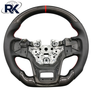 Volante de Fibra de Carbono Real para <span class=keywords><strong>Ford</strong></span> <span class=keywords><strong>Bronco</strong></span> 2021-2024, Cuero Perforado con Marcador Rojo, <span class=keywords><strong>Precio</strong></span> Bajo al por Mayor, Directo de Fábrica - Product Image 1