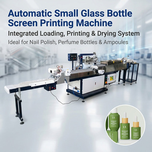 Machine d'impression sérigraphique automatique à commande PLC pour flacons de parfum, petits contenants en verre avec mécanisme de retournement - Product Image 1