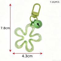 Porte-clés léger en acrylique coloré, motif grande vague, fleur et cœur, tendance, pour pendentif de sac fait main DIY
