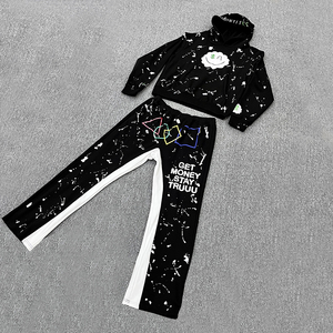 Sweat à capuche personnalisé imprimé bouffant Gallery Pantalon de survêtement évasé décontracté Pantalon de survêtement à taille élastique pour homme Pantalon de survêtement empilé pour homme - Product Image 1