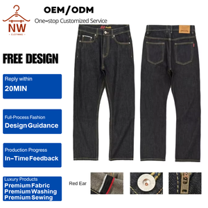 <span class=keywords><strong>Jeans</strong></span> da Uomo in Denim Grezzo Giapponese 15 oz, Quattro Stagioni, Colore Primario, Effetto Invecchiato, Stile Retrò, Vestibilità Larga e Dritta, Originale Selvedge in Denim di Vacca - Product Image 1