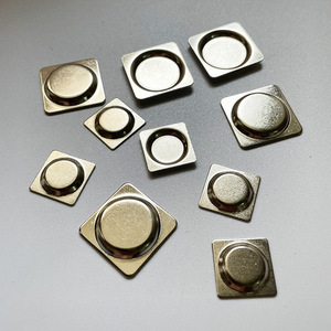 Porta credenciales magnético Hechi, cubierta cuadrada en blanco, acero inoxidable, imán de neodimio, accesorio de hardware para tarjetas de identificación - Product Image 2