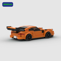 Prix de gros Briques de construction Modèle MOC Supercar Orange avec instructions en papier pour filles, jouets, décoration intérieure, ensembles de blocs de construction, voiture