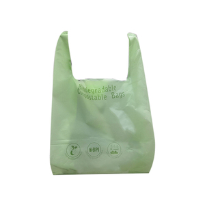 Sac de courses écologique, biodégradable, compostable et réutilisable en forme de T-shirt, sac poubelle - Product Image 3