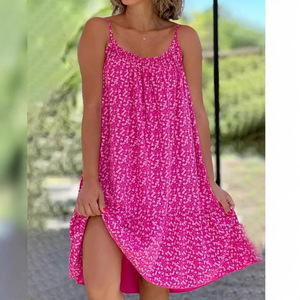 Vestido midi informal de verano con lunares para mujer, corte holgado - Product Image 1