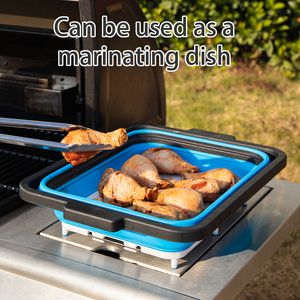 Anjuke BBQ chuẩn bị lưu vực Xô đá gấp lưu vực chuẩn bị thịt nướng với thớt và chức năng thoát nước - Product Image 6