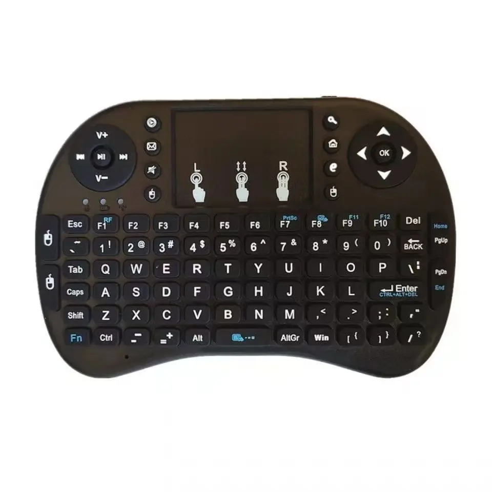 Keyboard lampu latar I8, tetikus udara lampu latar 2.4G Wifi Mini tanpa kabel