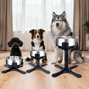 Tempat Makan Anjing Plastik Bertingkat, Slow Feeder, Dapat Disesuaikan 3 Tingkat, Anti Selip, Tahan Lama, Portabel, Untuk Anjing Besar dan Sedang - Product Image 1