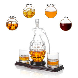 Juego de vasos decantadores de whisky <span class=keywords><strong>con</strong></span> Granada personalizada al por mayor, jarra, botella de licor, contenedor de <span class=keywords><strong>vodka</strong></span>, dispensador, decantador de whisky para regalo de papá - Product Image 2