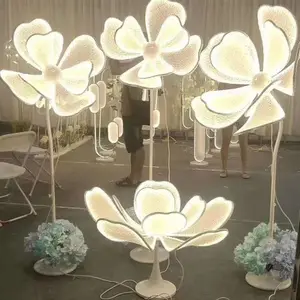 New wedding props luminous peony light background road guideLEDWindow layout of Yingbin district with light strip