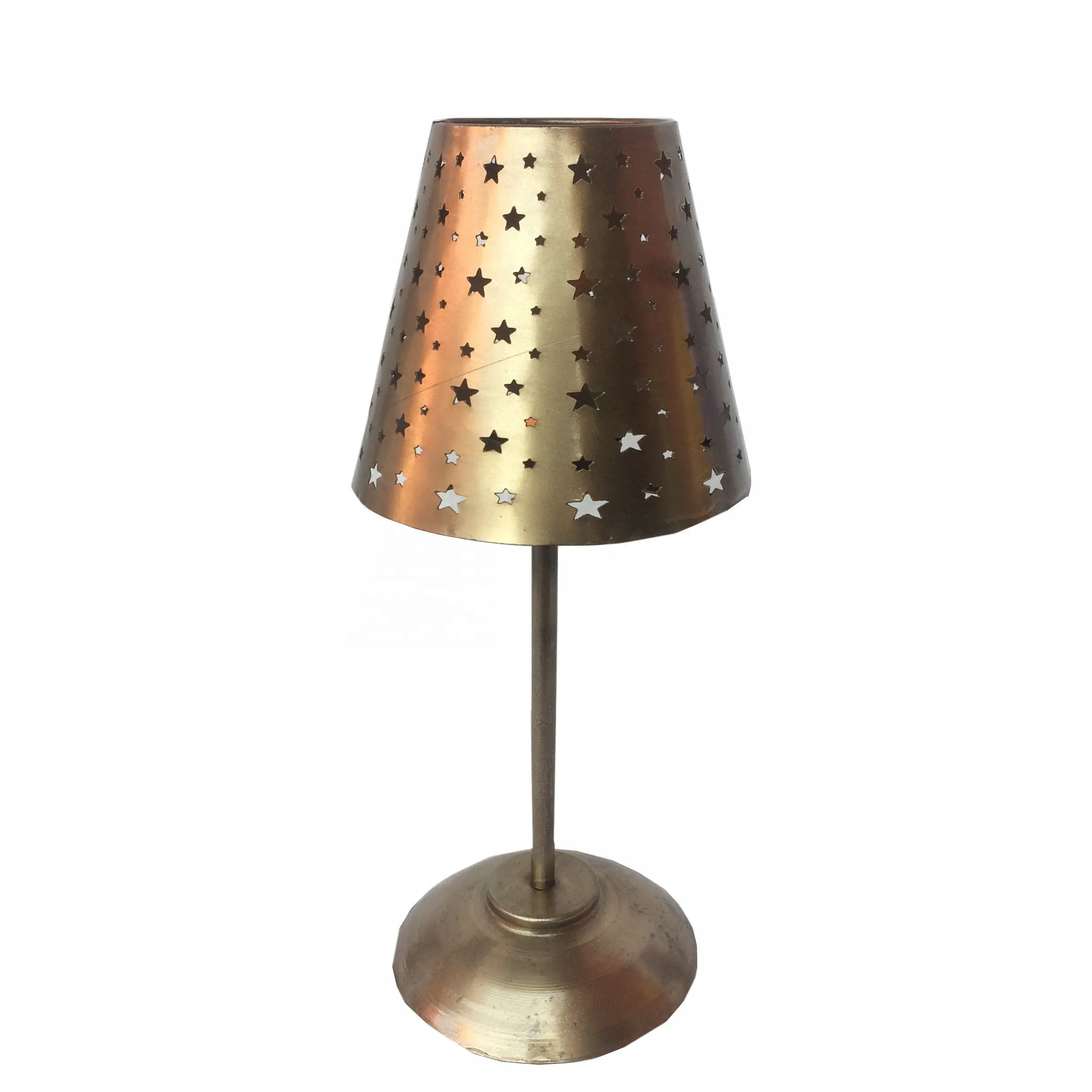 Nuevo estilo votivo de hierro con sombra lámpara de candelabro de moda última candelita artística votiva antigua decoración del hogar soporte de luz de té