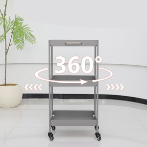 Modern Stainless Steel 3 Tier Salon Small <b>Tool</b> Car Luxury Barber Shop Furniture <b>Trolleys</b> for Beauty Salon with Wheels - Product Image 4