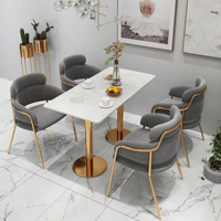 Table et chaises de zone de négociation décontractée pour hôtel nordique Chaise en velours rose de luxe clair