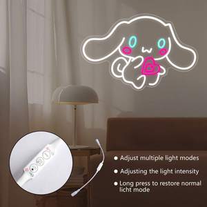 Cinnamoroll enseigne au néon art mural LED néon chambre salle <span class=keywords><strong>de</strong></span> <span class=keywords><strong>jeux</strong></span> décoration personnage <span class=keywords><strong>de</strong></span> dessin animé japonais chien image mignon décor à la maison nuit - Product Image 3