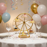 Ensemble de supports à gâteaux jetables en métal pour présentation de gâteaux de mariage, table de desserts et accessoires de présentation pour gâteaux de fête scolaire