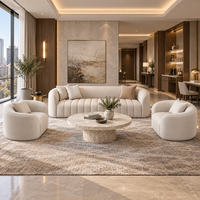 Ensemble de canapés minimalistes pour salon d'hôtel, style nordique, pour réception de maison d'hôtes, avec fauteuils et table basse
