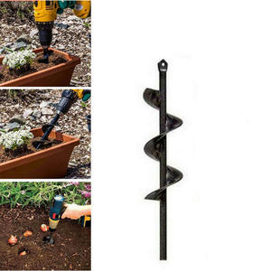 Horticultural Tanaman Putar Auger Spiral Tanah Melonggar Auger Bit Kebun Sayuran Alur Pendek Batang Putar Auger Bit - Product Image 2