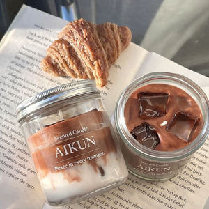 Bougie aromathérapeutique AIKUN 100% cire de soja naturelle, parfum et logo personnalisés, bougie parfumée pour hôtel/SPA/boutique - Product Image 1