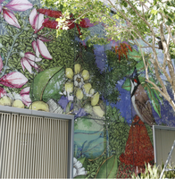 Verre artistique en céramique imprimé sur mesure, motif floral, verre sérigraphié pour la décoration des façades de bâtiments et des murs-rideaux
