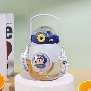 900ml Space Capsule Design <b>Large</b>-Capacity Eco-Friendly Baby Belly Water Bottle Straw Cartoon <b>Plastic</b> Washer Children - Product Image 5
