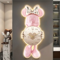 Jam Dinding Plastik Lampu Lukisan LED Kreatif untuk Ruang Tamu, Pintu Masuk; Pilihan Kustom