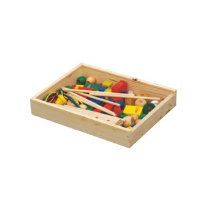 Juguete de cadena de cuentas de madera Jinyu para rehabilitación, entrenamiento de coordinación mano-ojo para niños de 2 a 4 años, material de arce - Product Image 1