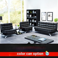 Canapé-lit pliable en similicuir convertible avec coussin compressé pour bureau, réception, salle de réunion, salle d'attente