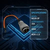 موصل طيران عالي التيار 50 أمبير 3 سنون WS28 ذكر بايونيت مقاوم للماء IP67 بغلاف معدني 28 مم للاستخدامات الصناعية وإضاءة LED والمسرح