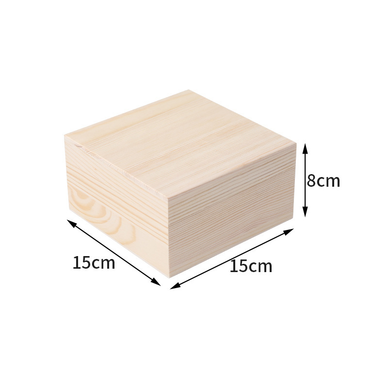 Couvercle supérieur et inférieur en bois massif 15*15*8