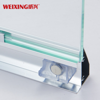 Support carré fixe en plastique de bonne qualité pour accessoires de salle de bain, butée de porte en verre en plastique