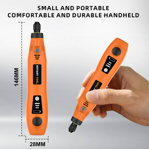 Pena Gerinda Elektrik 3 Kecepatan Variabel Alat Putar Mini USB Isi Ulang Set Aksesori Bor Ukir Pemoles - Product Image 4