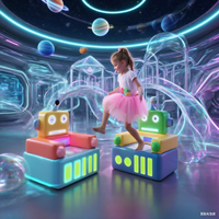 Canapé-lit moderne en mousse pour enfants, en forme de robot, doux et ludique, idéal pour chambre, salon, crèche et salle de jeux