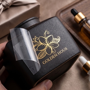 Custom Gold Metal Plate Logo Adhesive Transfer Stickers for Effective <b>Packaging</b> <b>Labels</b> - Product Image 1