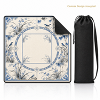 Tapis de Mahjong en Jacquard de Luxe Moderne avec Bordures Renforcées et Sac de Rangement – OEM, Marque Privée, Image Personnalisée Disponible, Vente en Gros pour le Poker