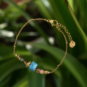 Fashion <b>Beaded</b> <b>Bracelet</b> PVD <b>Gold</b> Plated 316L Stainless Steel Sustainable Resistant Design - Product Image 3