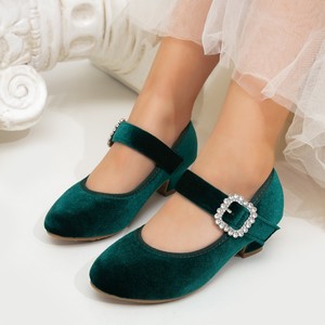 <span class=keywords><strong>Scarpe</strong></span> con <span class=keywords><strong>tacco</strong></span> alto da principessa <span class=keywords><strong>verdi</strong></span> per ragazze, con fibbia con diamanti, per spettacoli e performance, taglie forti - Product Image 4