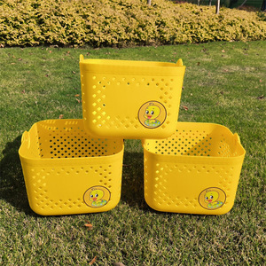 Yellow Duck Storage <b>Basket</b> Plastic Rectangle <b>Stackable</b> Neatening Storage <b>Baskets</b> For Bathroom Fruit Toiletries - Product Image 1