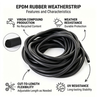 Bande d'étanchéité ronde en caoutchouc mousse EPDM, gris, en forme de cordon, pour porte, fenêtre, tuyau, machine, anti-poussière, étanche