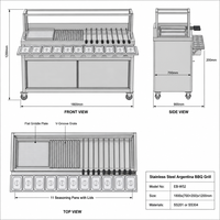 Gril de rôtisserie automatique de gril de BBQ de charbon de bois brésilien commercial