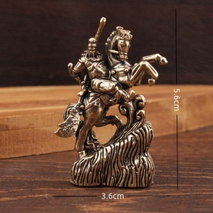 Juego de Figuras de Guan Gong en Latón, 3 Piezas, Hechas a Mano, Adorno de Mesa, Escultura - Product Image 4