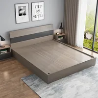 Lit double moderne en MDF de style Tatami, taille Queen, fabriqué en Chine