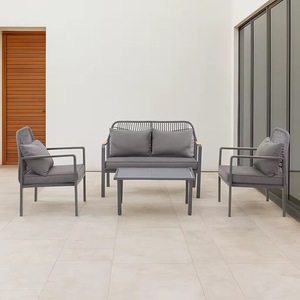 <span class=keywords><strong>Set</strong></span> Divano <span class=keywords><strong>da</strong></span> Esterno in Rattan 4 Pezzi con Cuscini Impermeabili per Tutte le Stagioni - Product Image 2