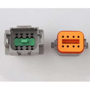 ขั้วต่ออัตโนมัติ 8 ตำแหน่ง ปลั๊กกันน้ำ DT04-8P DT06-8S ขั้วทองแดง พลาสติก สีเทา สีส้ม - Product Image 1