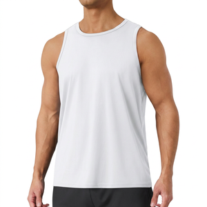 Camiseta sin Mangas para Hombre 2026, Blanca, Cuello Redondo, Tejida, Transpirable, Color Sólido, Informal, Deportiva, ODM OEM - Product Image 1