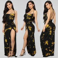 Robe longue décontractée sexy d'été pour femmes grandes tailles, robe moulante en tricot, robe maxi décontractée à col halter pour femmes