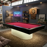 Table de billard américain Stellarway 8 pieds, taille standard, en bois massif, avec poches dissimulées, tapis en laine, pour club, bar, salon de luxe
