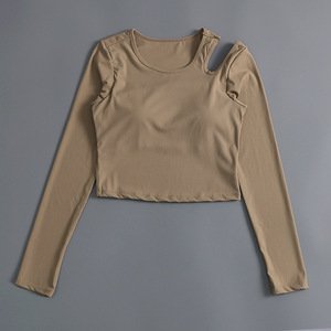 Tops de fitness pour femmes à séchage rapide et évacuation de l'humidité, t-shirts à manches longues, t-shirts de <span class=keywords><strong>sport</strong></span> - Product Image 4