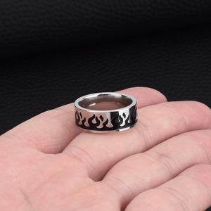 2026 New Popular Simple Unique Design Vintage Flame Pattern <b>Ring</b> <b>Adjustable</b> Unisex's Stainless Steel <b>Rings</b> Wholesale Jewelry - Product Image 1