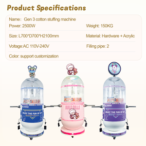 Macchina Portatile OEM per Imbottitura di Orsacchiotti e Bambole, Motore 2500W, Riempimento in Fibra per Negozio di Peluche Fai-da-Te - Product Image 2