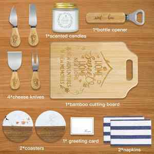 Meilleurs cadeaux de déménagement pour la maison, ensemble de vaisselle en bois pour couple de jeunes mariés, cadeaux uniques pour les nouveaux propriétaires, vente en gros - Product Image 6